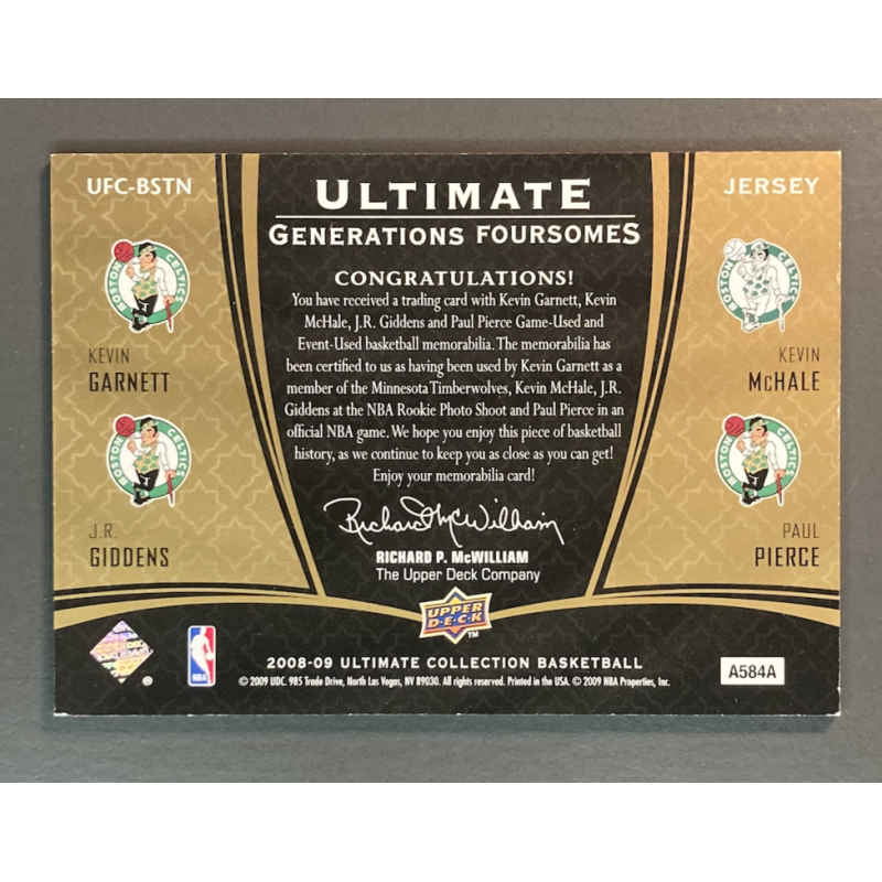 PIERCE / GARNETT / GIDDENS / MCHALE 2008-09 Ultimate Collection Jerseys Foursome Combos 28/35