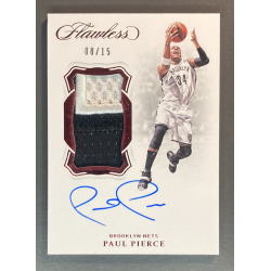 PAUL PIERCE 2018-19 Panini Flawless Vertical Patch Autograph Ruby 08/15
