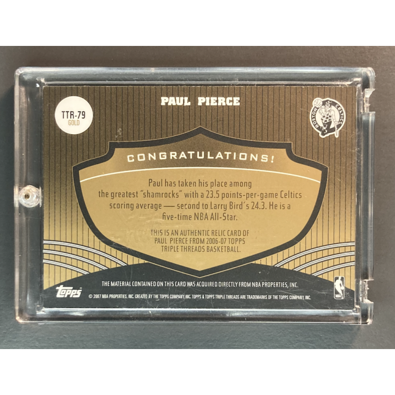 PAUL PIERCE 2006-07 Topps Triple Threads triple patches 9/9
