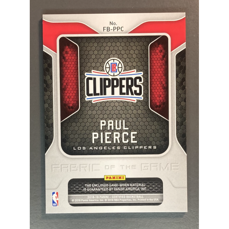 PAUL PIERCE 2018-19 Certified Fabric Of the Game Mirror Green logo patch 5/5