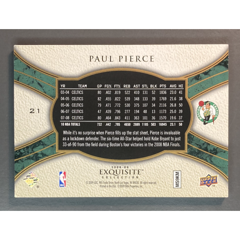 PAUL PIERCE 2008-09 Upper Deck Exquisite gold 22/50