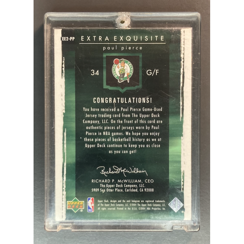PAUL PIERCE 2003-04 Exquisite Collection Extra Exquisite Jersey 02/25