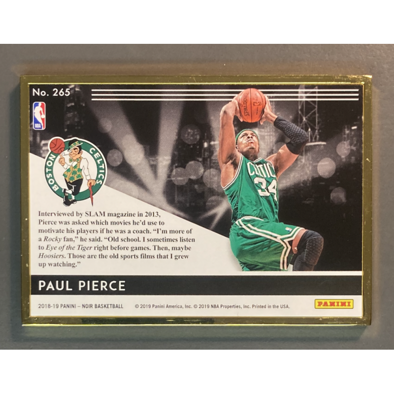 PAUL PIERCE 2018-19 Panini Noir 1st Off The Line Metal Frame Feature Length 6/9