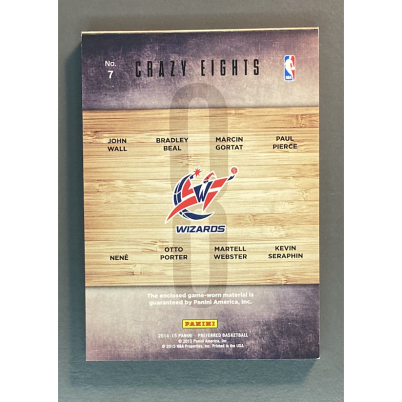 BEAL / WALL / SERAPHIN /GORTAT / PIERCE / NENE / PORTER / WEBSTER 2014-15 Panini Preferred Crazy Eights booklet 23/25