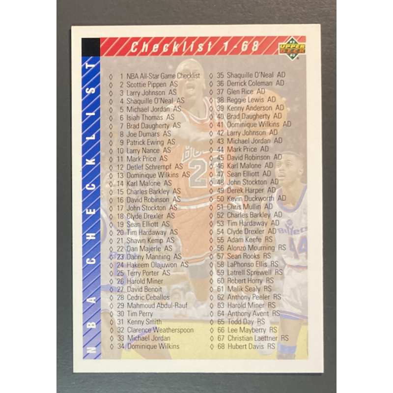 MICHAEL JORDAN 1992-93 Upper Deck International French checklist - 254
