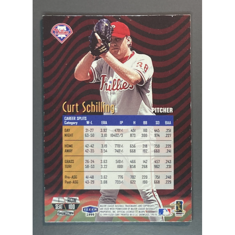 CURT SCHILLING 1999 Flair Showcase Row 1 seat 100 1834/6000