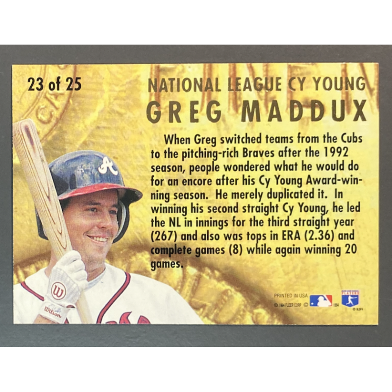 GREG MADDUX 1994 Fleer Ultra Award Winners 23 OF 25
