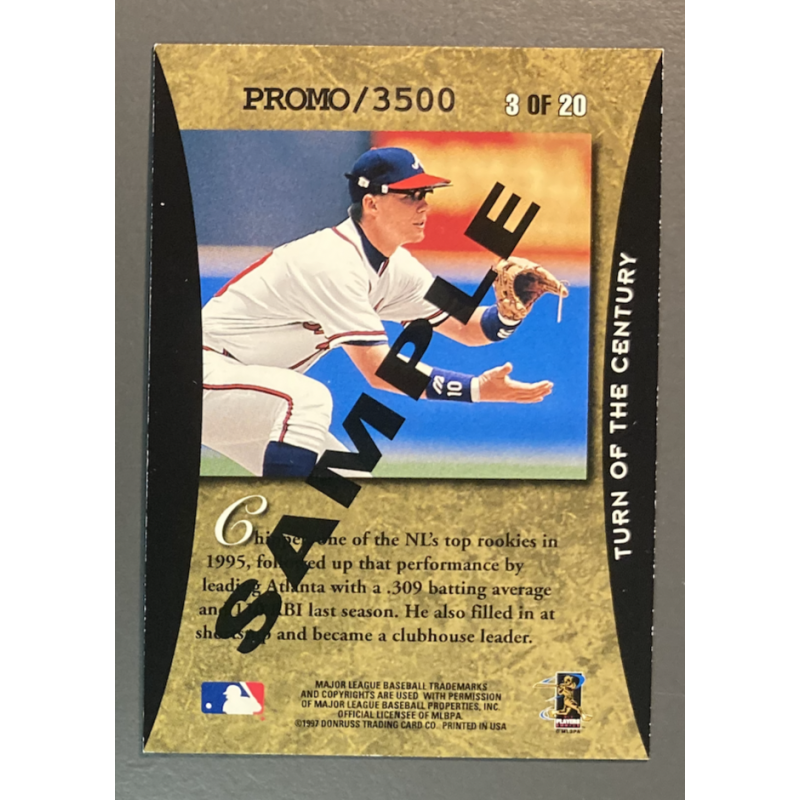 CHIPPER JONES 1997 Donruss Preferred Staremasters Samples 3 OF 20 /3500