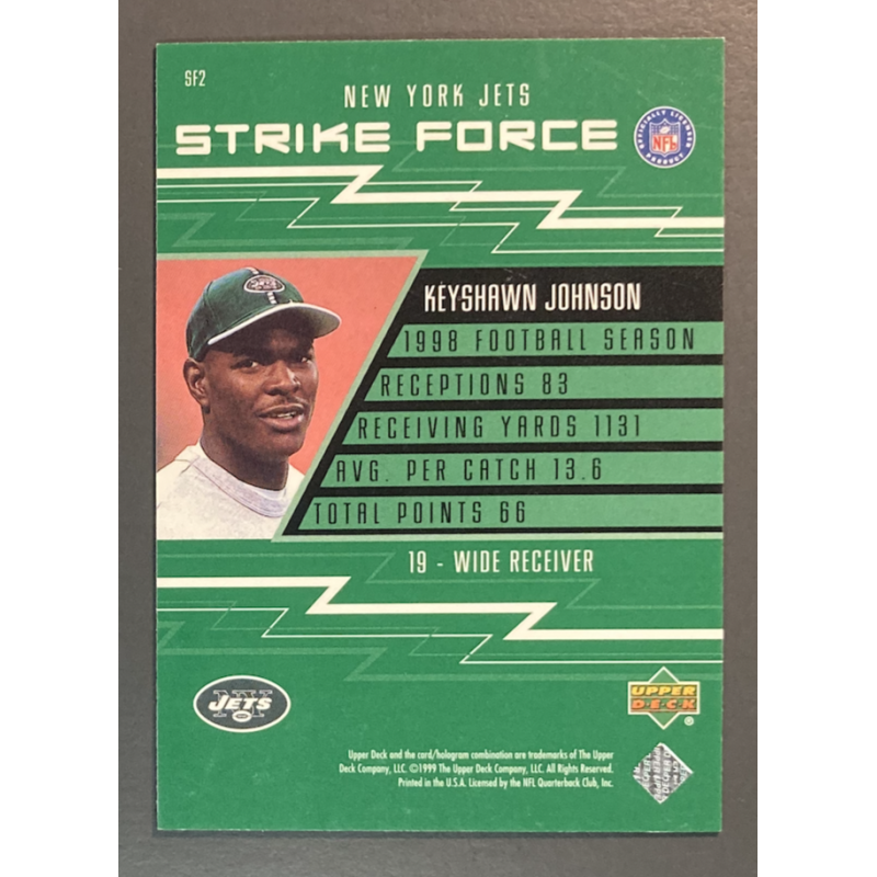 KEYSHAWN JOHNSON 1999 UPPER DECK STRIKE FORCE - SF2