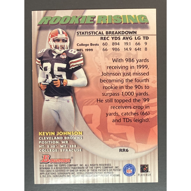 KEVIN JOHNSON 2000 BOWMAN ROOKIE RISING