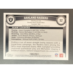 OAKLAND RAIDERS 2011 TOPPS TEAM LEADERS GOLD 1945/2011