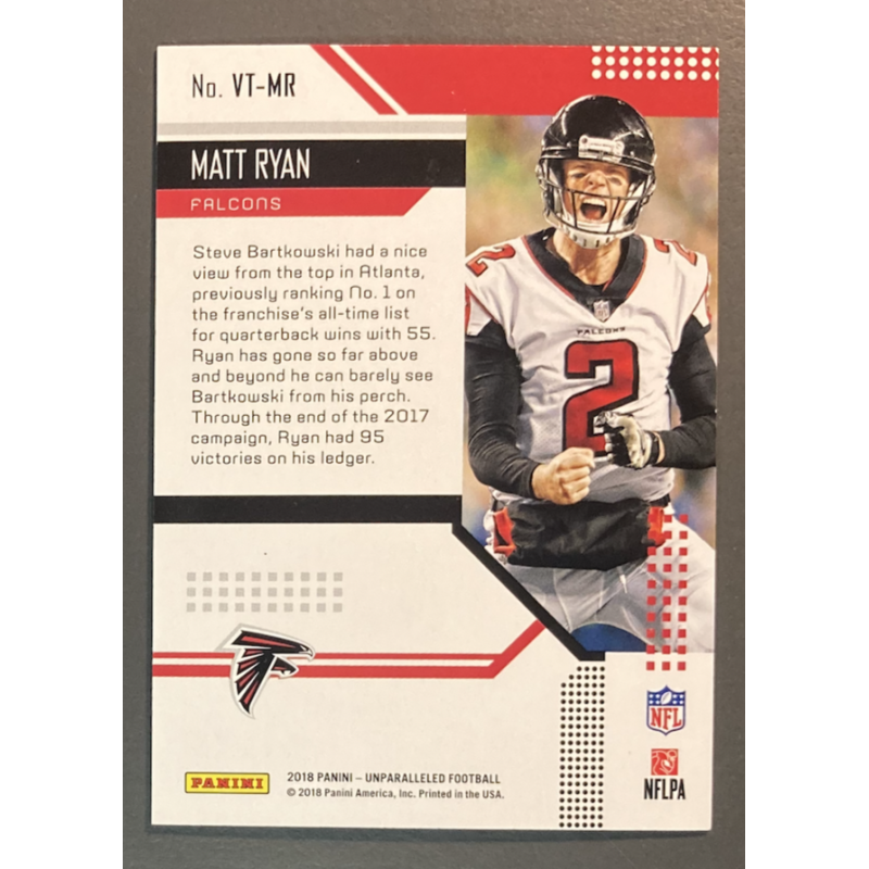 MATT RYAN 2018 PANINI UNPARALLELED VICTORIOUS
