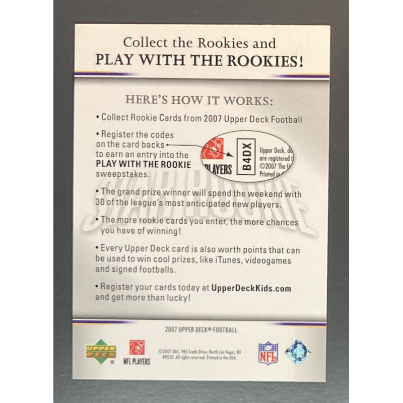 ADRIAN PETERSON 2007 UPPER DECK ROOKIE EXCLUSIVES COLLECT THE ROOKIES