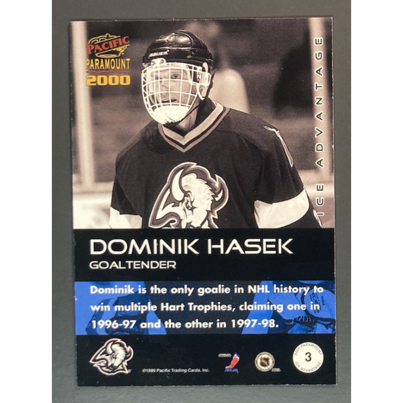 DOMINIK HASEK 1999-00 Pacific Paramount Ice Advantage - 3