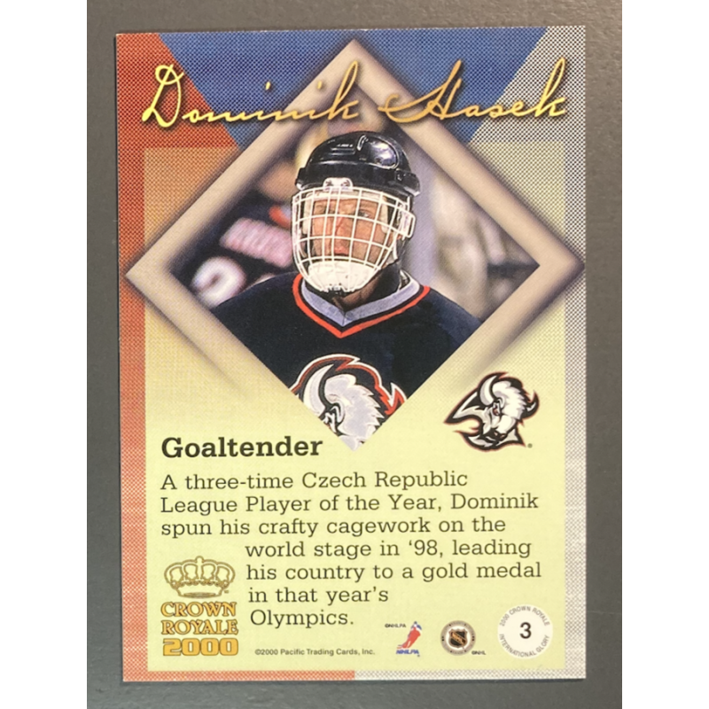 DOMINIK HASEK 1999-00 Crown Royale International Glory - 3