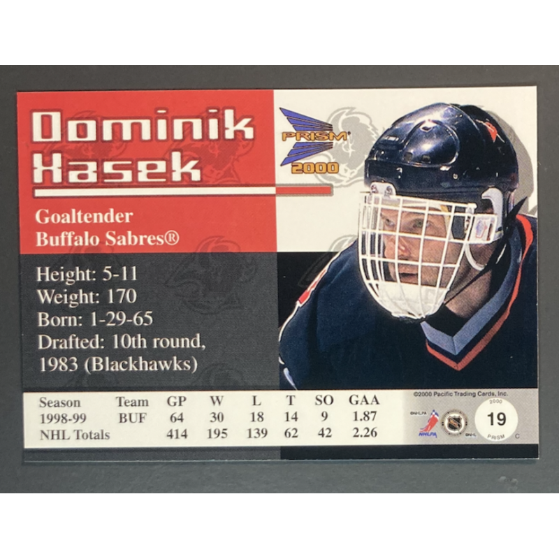 DOMINIK HASEK 1999-00 Pacific Prism - 19