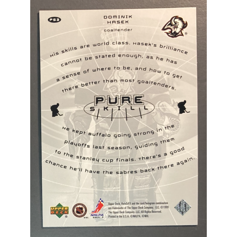 DOMINIK HASEK 1999-00 Upper Deck HoloGrFx Pure Skill - PS3