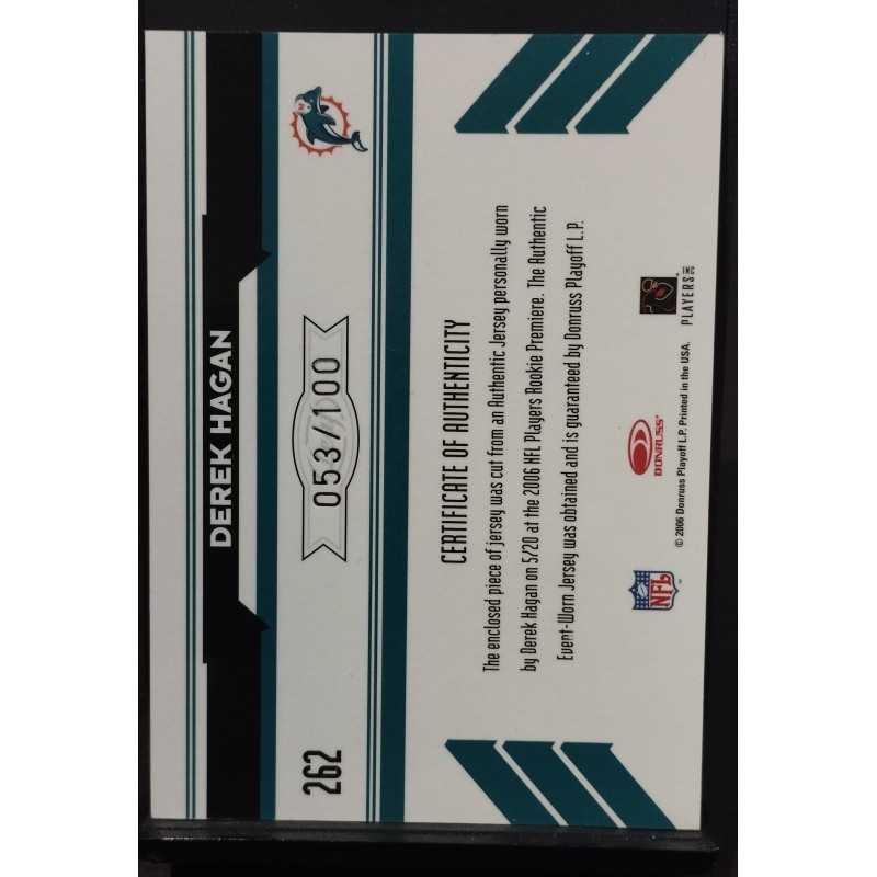 DERECK HAGAN 2006- LEAF ROOKIES & STARS JERSEY ROOKIE 053/100