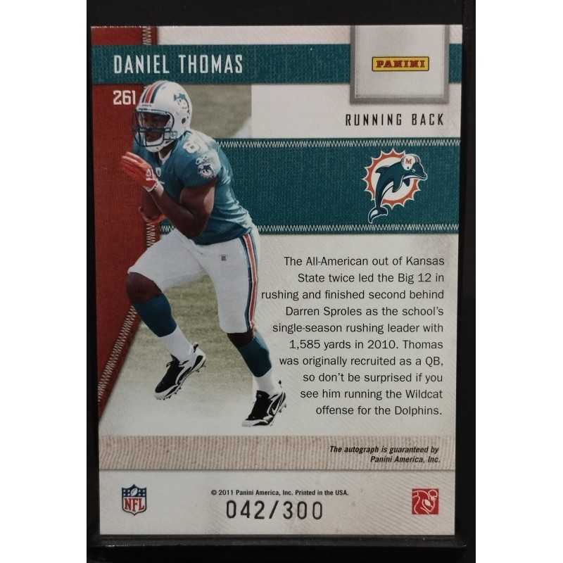 DANIEL THOMAS 2011- PANINI THREADS ROOKIE JERSEY AUTO 042/300