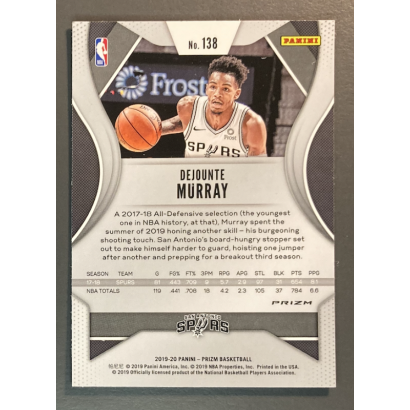 DEJOUNTE MURRAY 2019-20 Panini Prizm Orange cracked ice prizm - 138