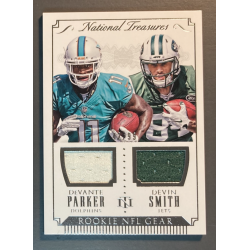 PARKER / SMITH 2015 PANINI NATIONAL TREASURE NFL DUAL ROOKIE GEAR JERSEY 42/99