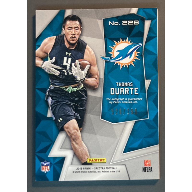 THOMAS DUARTE 2016 PANINI SPECTRA NFL AUTOGRAPH 026/199