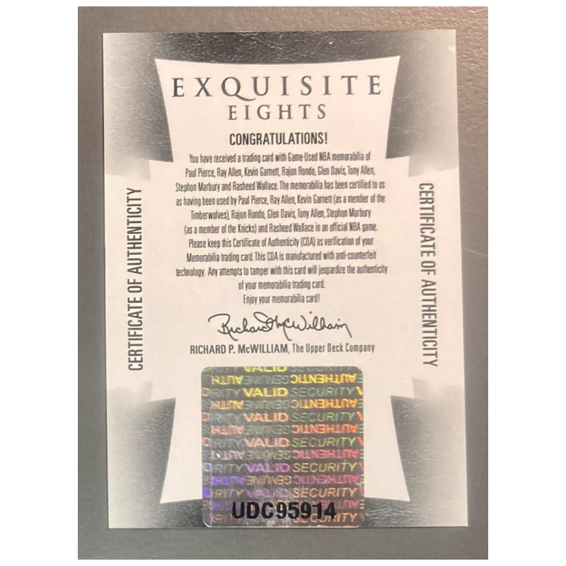 CARTE NBA 2009-10 Exquisite 8 Jersey
