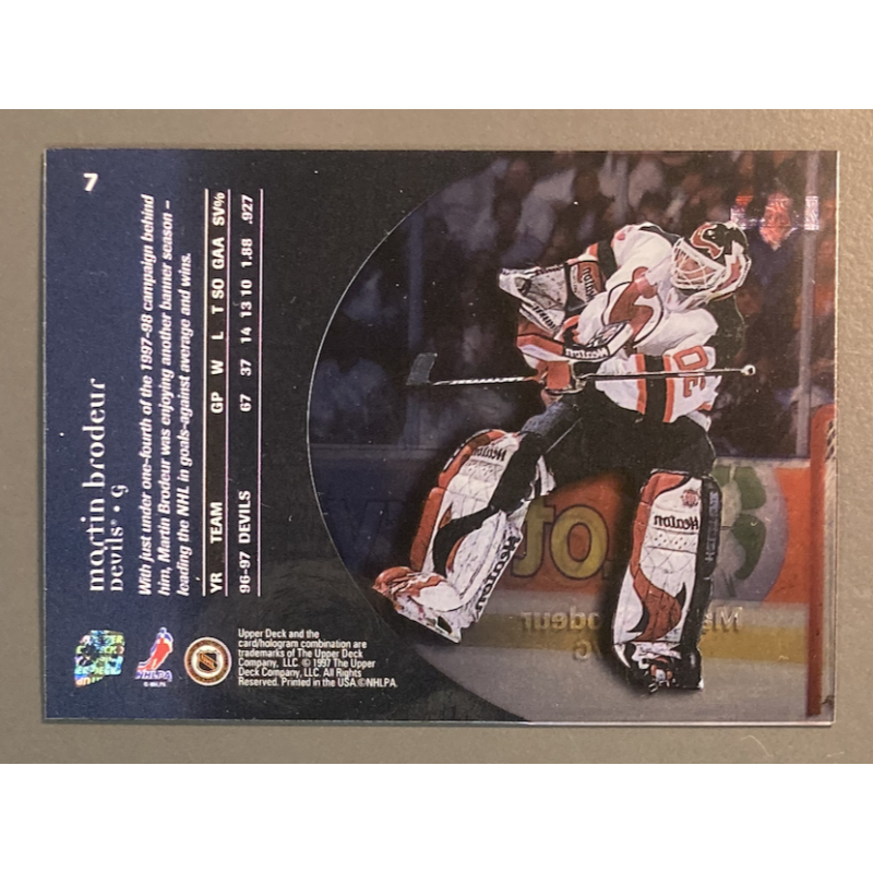 carte NHL MARTIN BRODEUR 1997-98 Upper Deck Ice Performers - 7