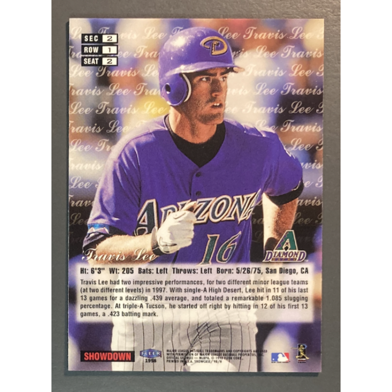 MLB TRAVIS LEE 1998 Flair Showcase Legacy Collection Row 1 Card