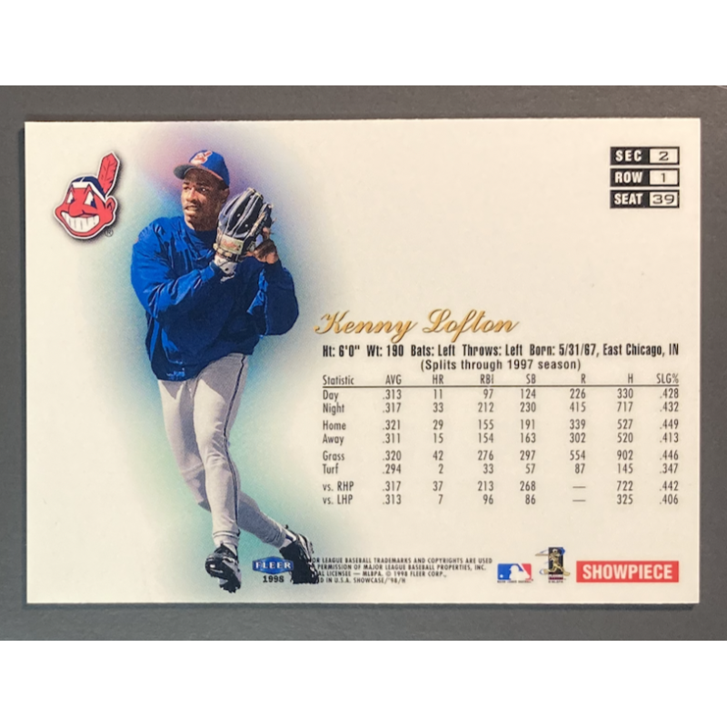 KENNY LOFTON 1998 Flair Showcase Row 1