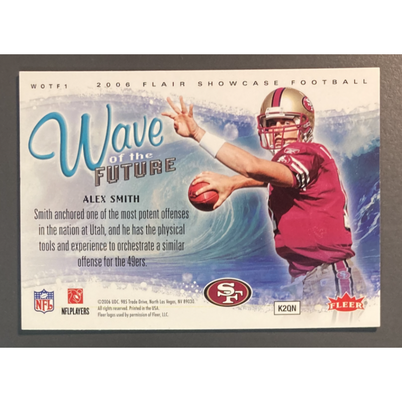 carte NFL ALEX SMITH 2006 Flair Showcase Wave of the Future - WOTF1