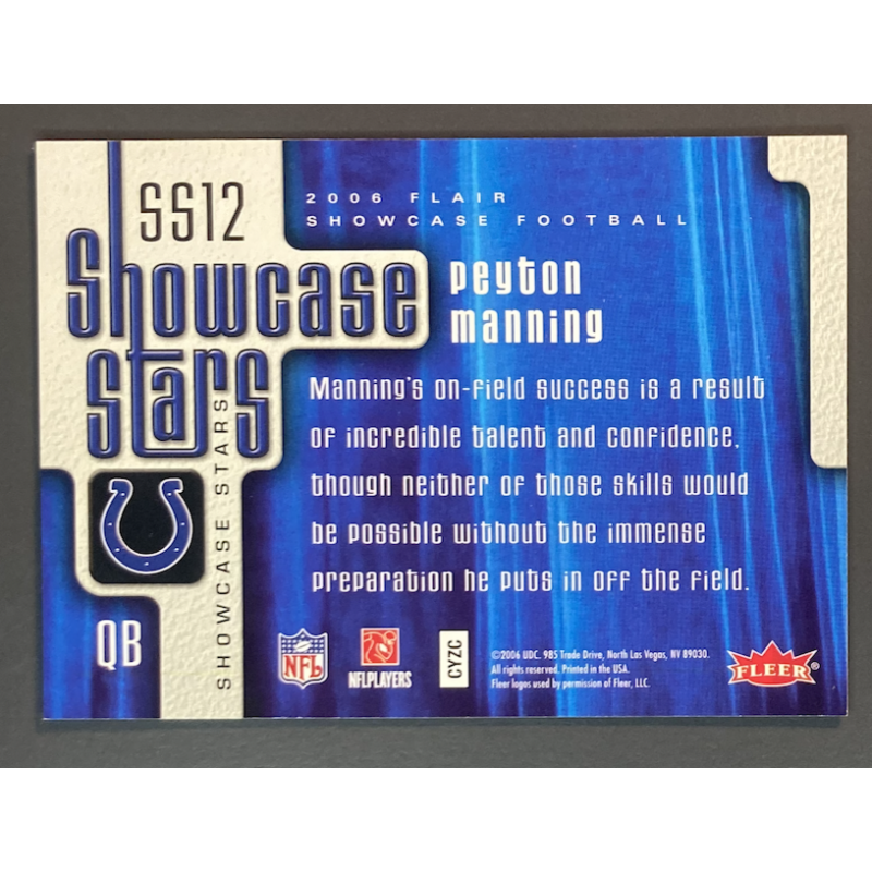 carte NFL PEYTON MANNING 2006 Flair Showcase Showcase Stars