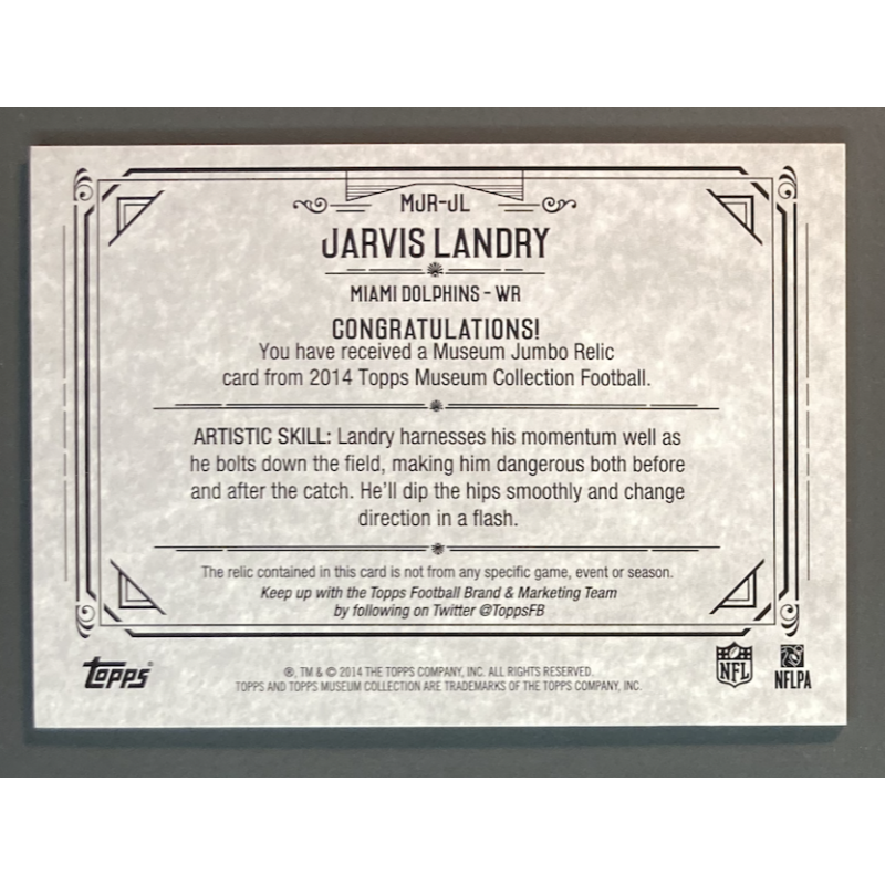 NFL Card Jarvis Landry 2014 Topps Museum Collection Jersey /115