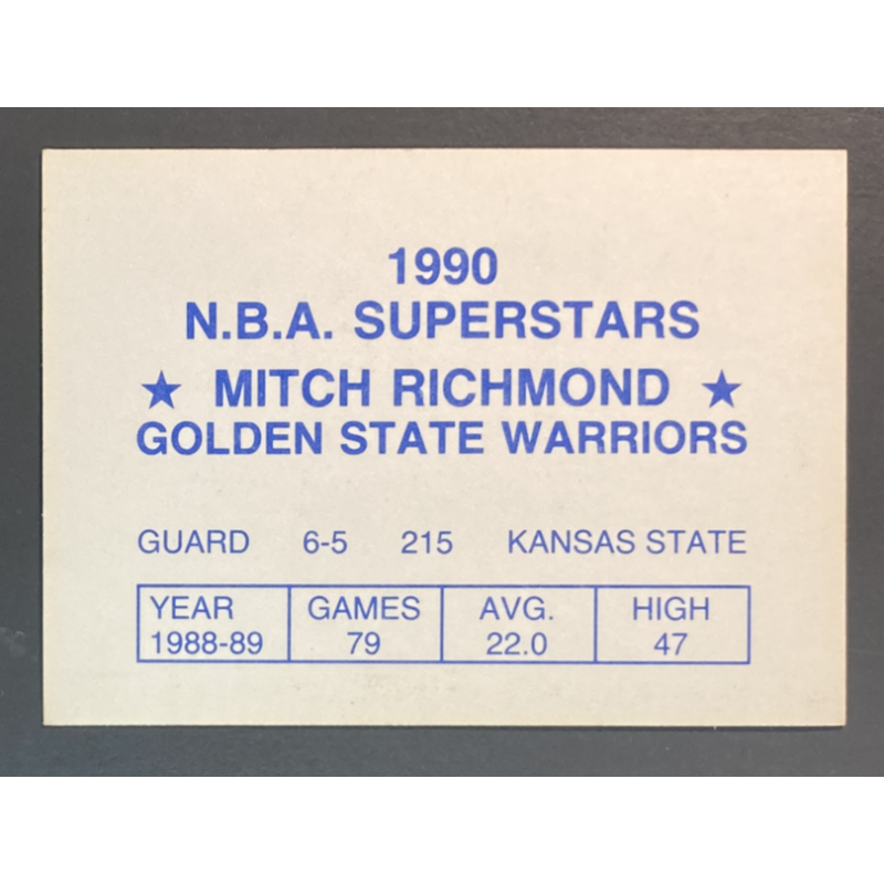 Carte NBA Mitch Richmond 1990 nba superstars