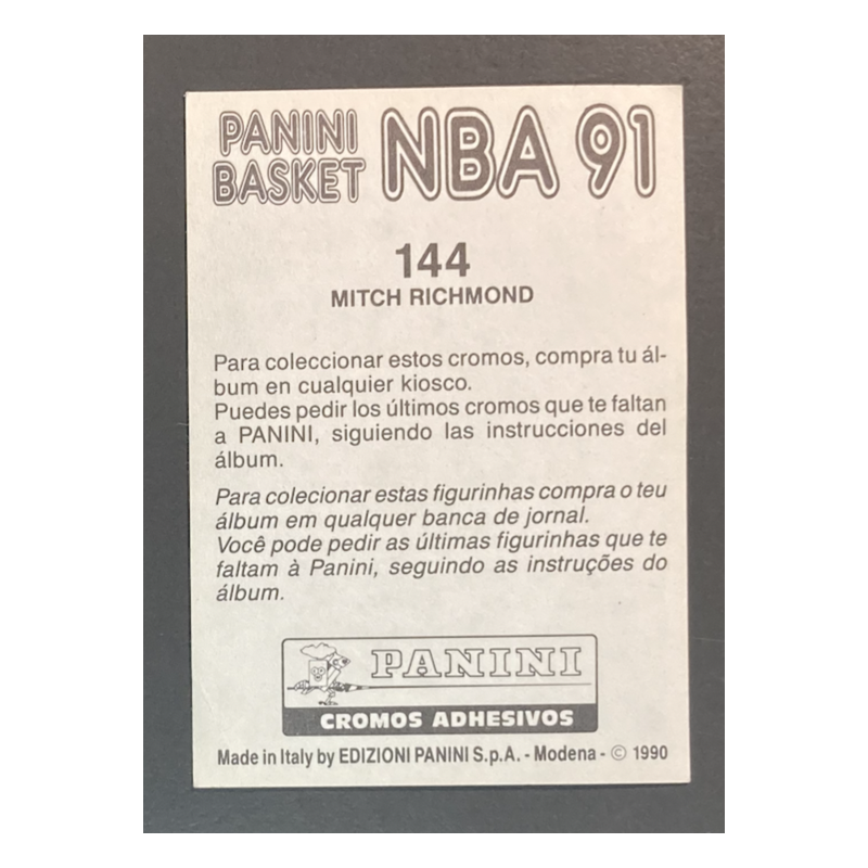 Carte NBA Mitch Richmond 1990-91 panini sticker spanish - 144