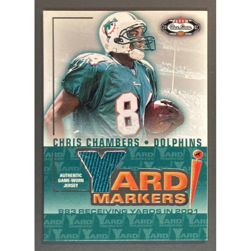 NFL Card Chris Chambers 2002 Fleer Box Score Yard Makers Jersey