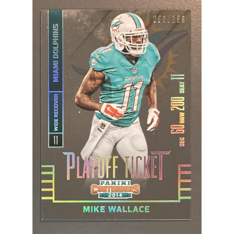 NFL Card Mike Wallace 2014 Panini Contenders Playoff Ticket 053/199