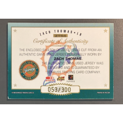 NFL Card Zach Thomas 1999 Donruss Gridiron Gear Certified Patch