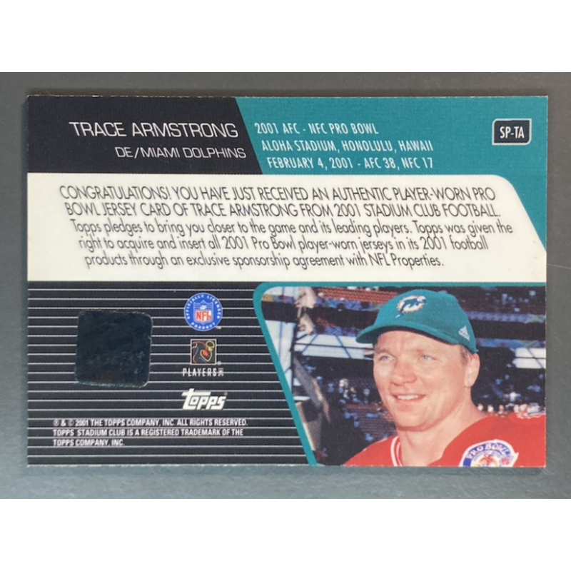 NFL Card Trace Armstrong 2001 Topps Stadium Club jersey