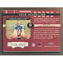 NFL Card Josh Heupel 2001 Playoff Absolute Rookie Premiere Materials