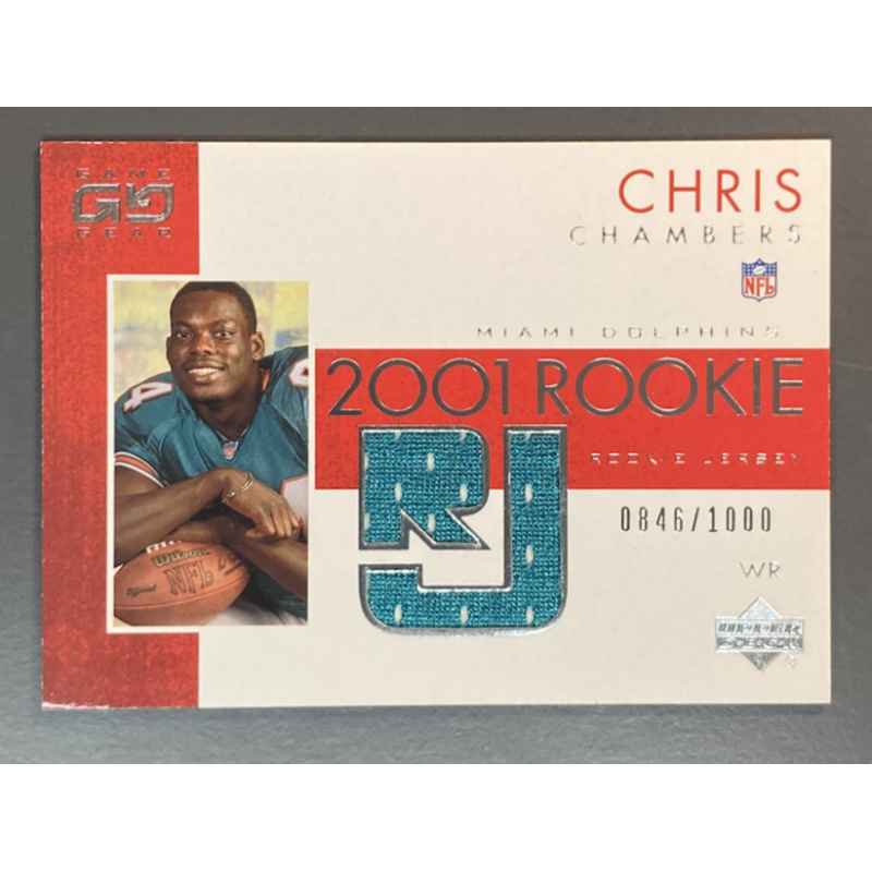carte NFL Chris Chambers 2001 Upper Deck Game Gear Rookie Jersey