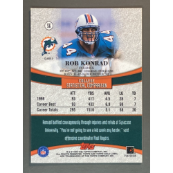 carte NFL Rob Konrad 1999 Topps Gold Label Class 3