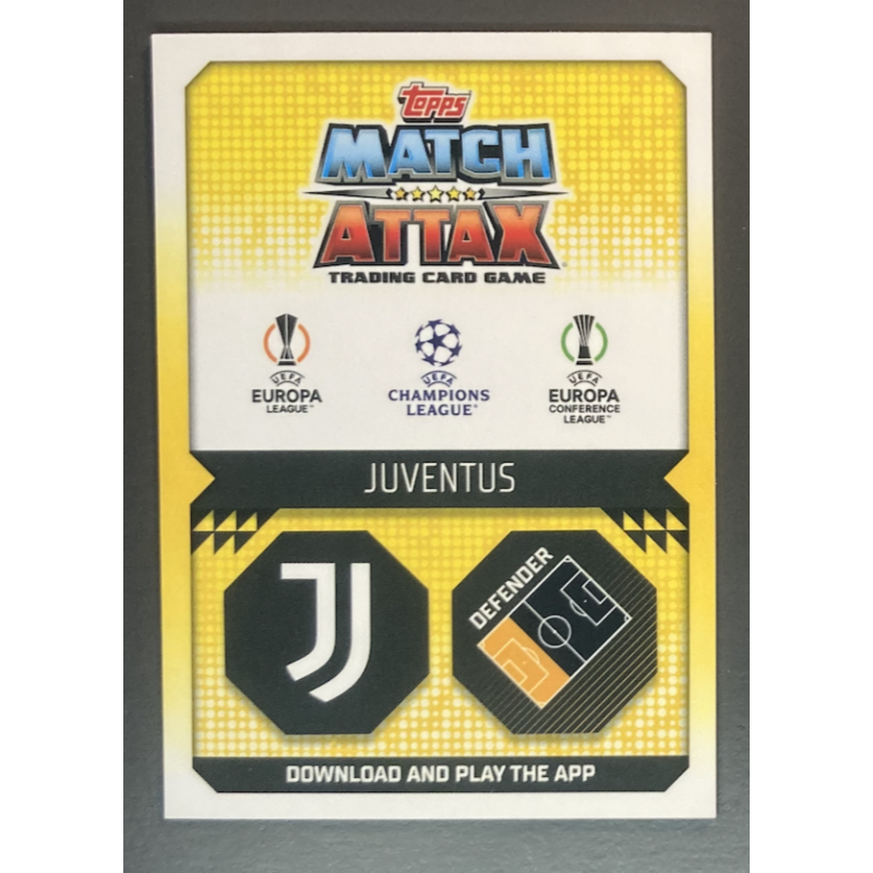 Carte de foot Matthijs De Ligt 2022-23 Topps Chrome Match Attax Previe