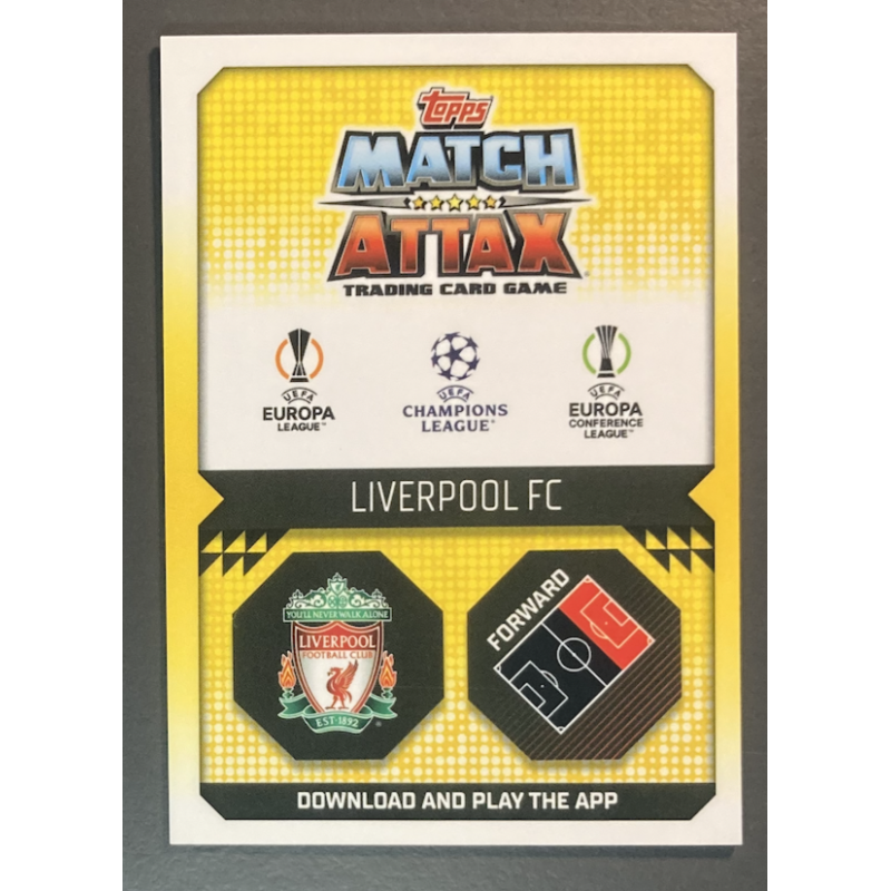 Carte de foot Darwin Nunez 2022-23 Topps Chrome Match Attax Preview