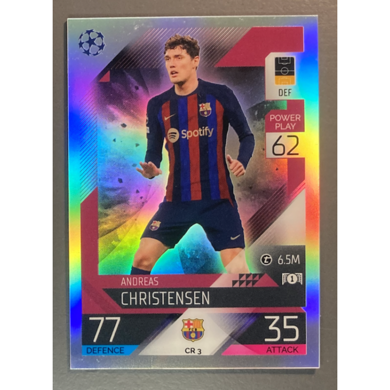 Football card Andreas Christensen 2022-23 Topps Chrome Match Attax