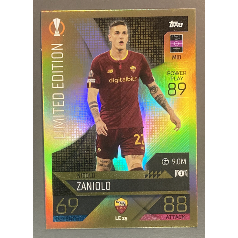 Football card Nicolo Zaniolo 2022-23 Topps Match Attax Limited Edition