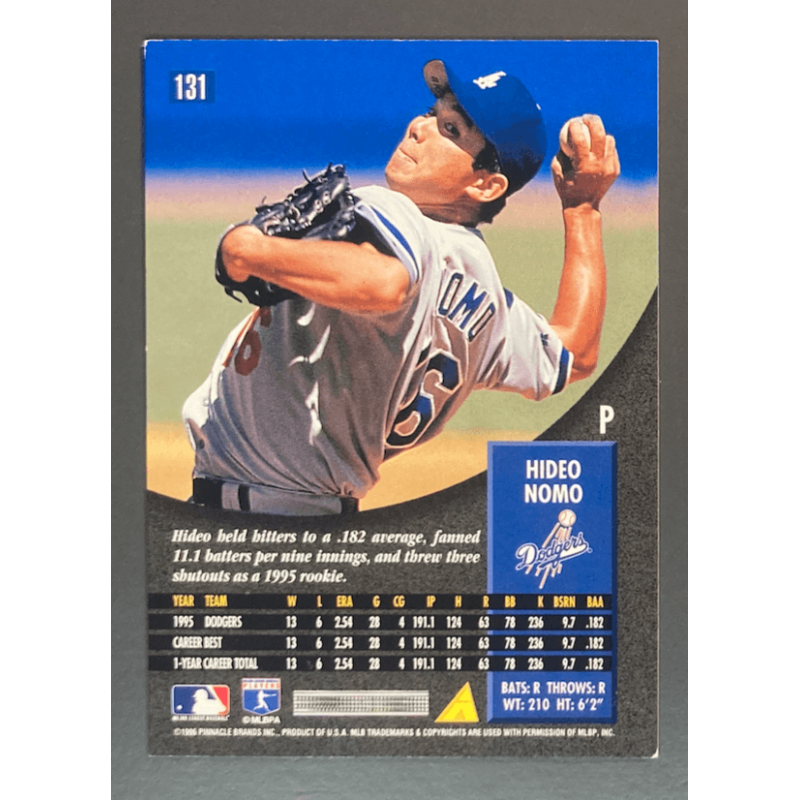 carte MLB HIDEO NOMO 1996 Pinnacle - 131
