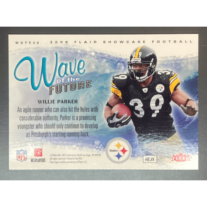 carte NFL WILLIE PARKER 2006 Flair Showcase Wave of the Future