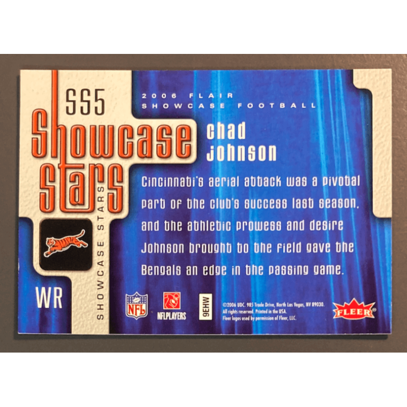carte NFL CHAD JOHNSON 2006 Flair Showcase Showcase Stars- SS5