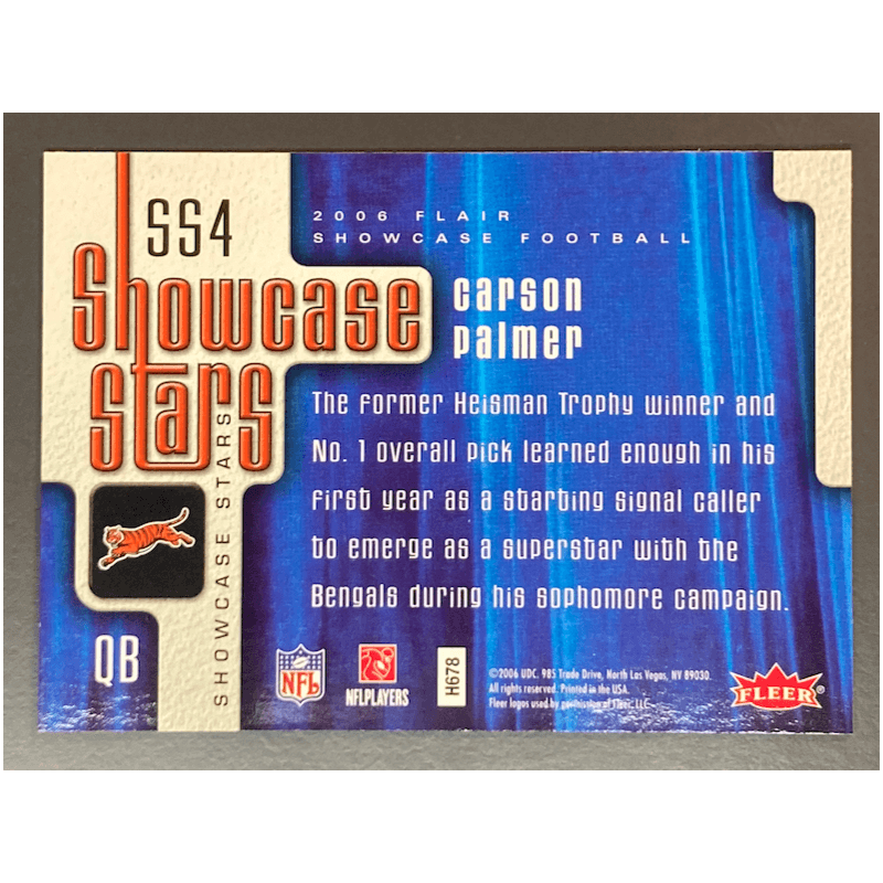 carte NFL CARSON PALMER 2006 Flair Showcase Showcase Stars - SS4
